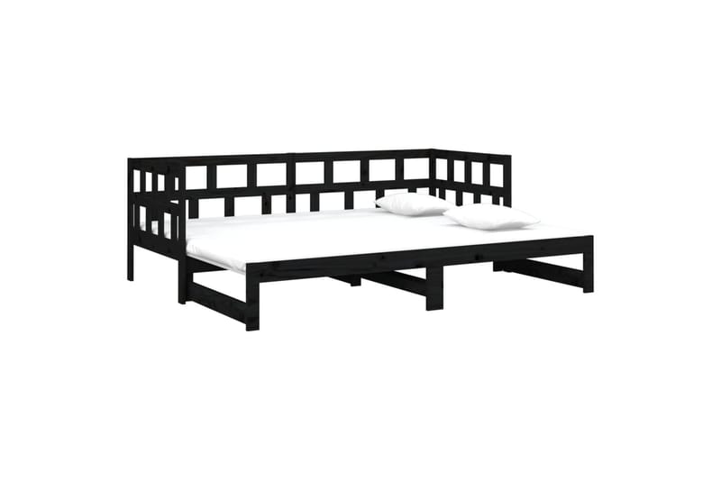Sohvasänky ulosvedettävä musta täysi mänty 2x (90x200) cm - Musta - Huonekalut - Sohva - Sohvasängyt