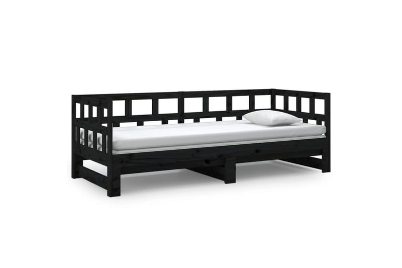 Sohvasänky ulosvedettävä musta täysi mänty 2x (90x200) cm - Musta - Huonekalut - Sohva - Sohvasängyt