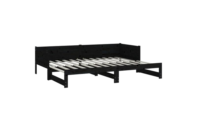 Sohvasänky ulosvedettävä musta täysi mänty 2x (90x200) cm - Musta - Huonekalut - Sohva - Vuodesohva