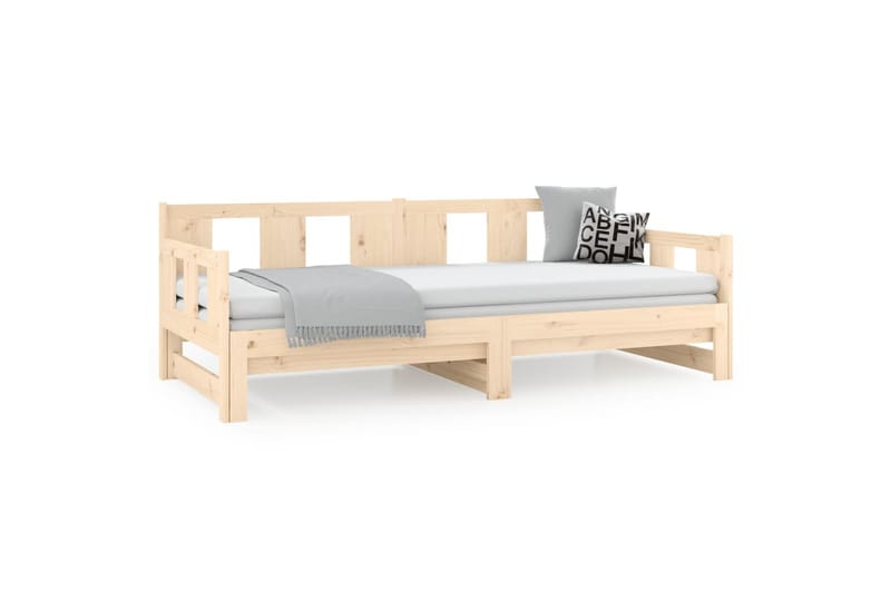 Sohvasänky ulosvedettävä täysi mänty 2x (80x200) cm - Ruskea - Huonekalut - Sohva - Sohvasängyt