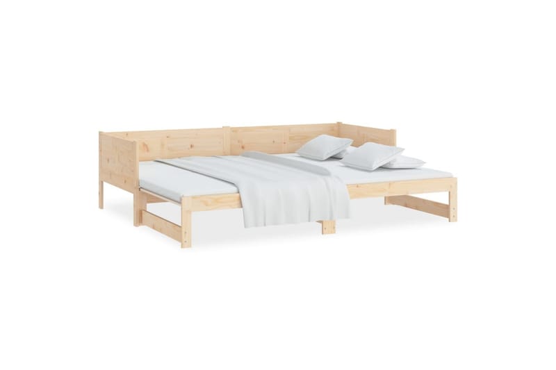 Sohvasänky ulosvedettävä täysi mänty 2x (80x200) cm - Ruskea - Huonekalut - Sohva - Vuodesohva