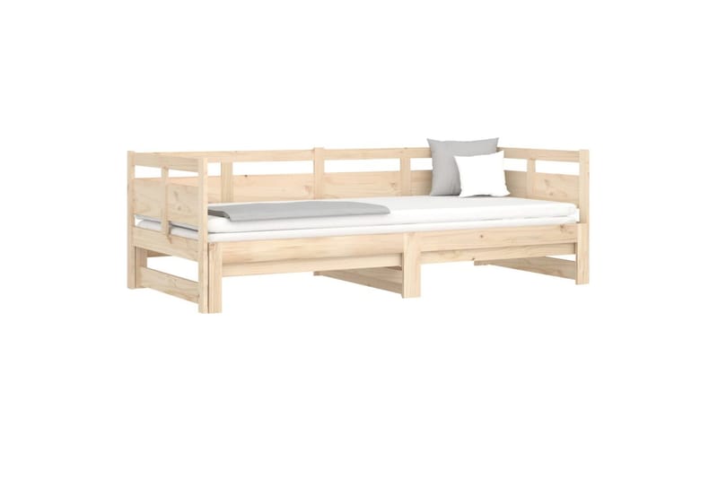 Sohvasänky ulosvedettävä täysi mänty 2x (80x200) cm - Ruskea - Huonekalut - Sohva - Sohvasängyt