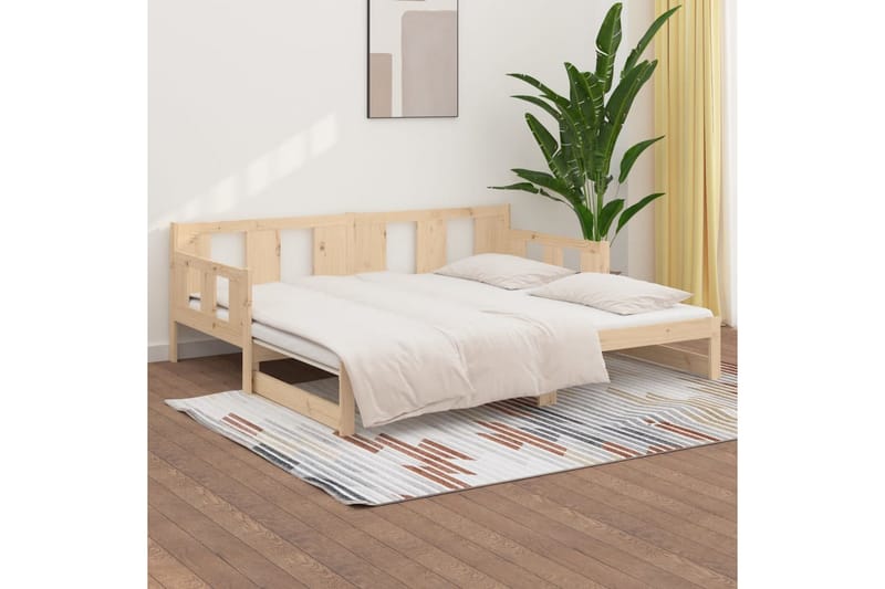 Sohvasänky ulosvedettävä täysi mänty 2x (90x190) cm - Ruskea - Huonekalut - Sohva - Sohvasängyt