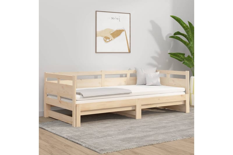 Sohvasänky ulosvedettävä täysi mänty 2x (90x200) cm - Ruskea - Huonekalut - Sohva - Sohvasängyt