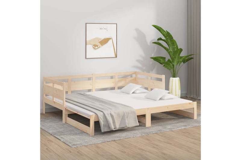 Sohvasänky ulosvedettävä täysi mänty 2x (90x200) cm - Ruskea - Huonekalut - Sohva - Sohvasängyt