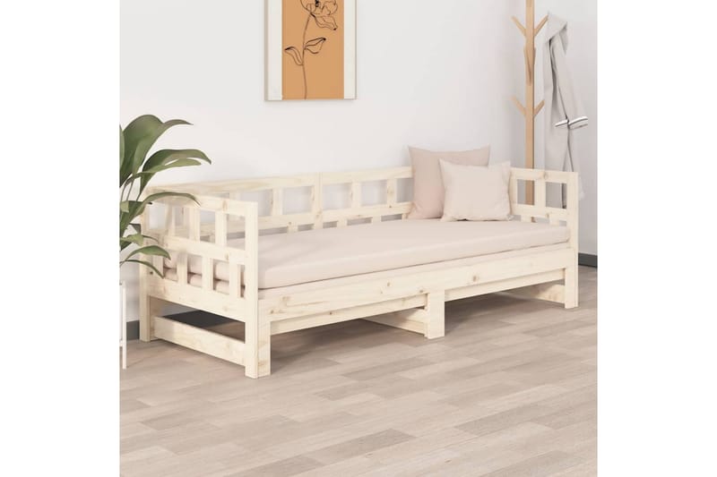 Sohvasänky ulosvedettävä täysi mänty 2x (90x200) cm - Ruskea - Huonekalut - Sohva - Sohvasängyt