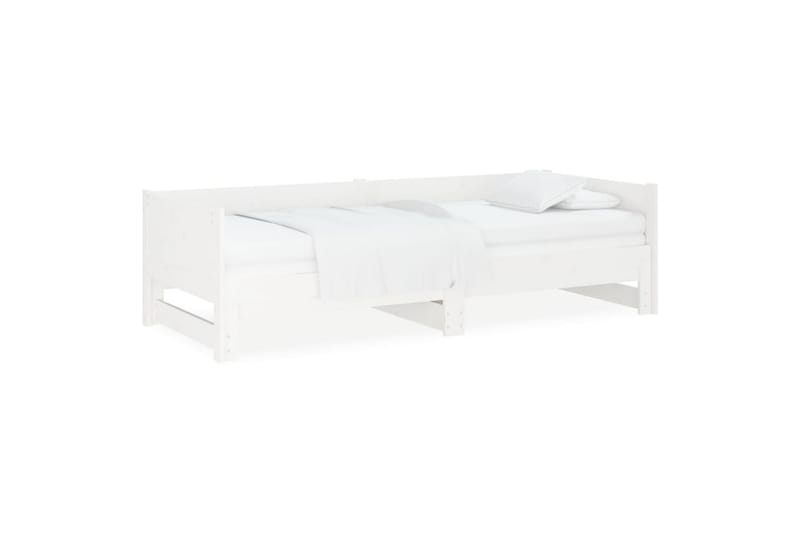 Sohvasänky ulosvedettävä valkoinen täysi mänty 2x (80x200) c - Valkoinen - Huonekalut - Sohva - Sohvasängyt