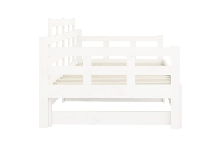 Sohvasänky ulosvedettävä valkoinen täysi mänty 2x (80x200) c - Valkoinen - Vuodesohva