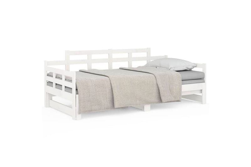 Sohvasänky ulosvedettävä valkoinen täysi mänty 2x (80x200) c - Valkoinen - Huonekalut - Sohva - Sohvasängyt
