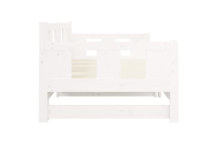 Sohvasänky ulosvedettävä valkoinen täysi mänty 2x (90x190) c - Valkoinen - Vuodesohva