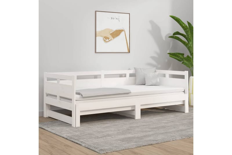 Sohvasänky ulosvedettävä valkoinen täysi mänty 2x (90x200) c - Valkoinen - Huonekalut - Sohva - Sohvasängyt