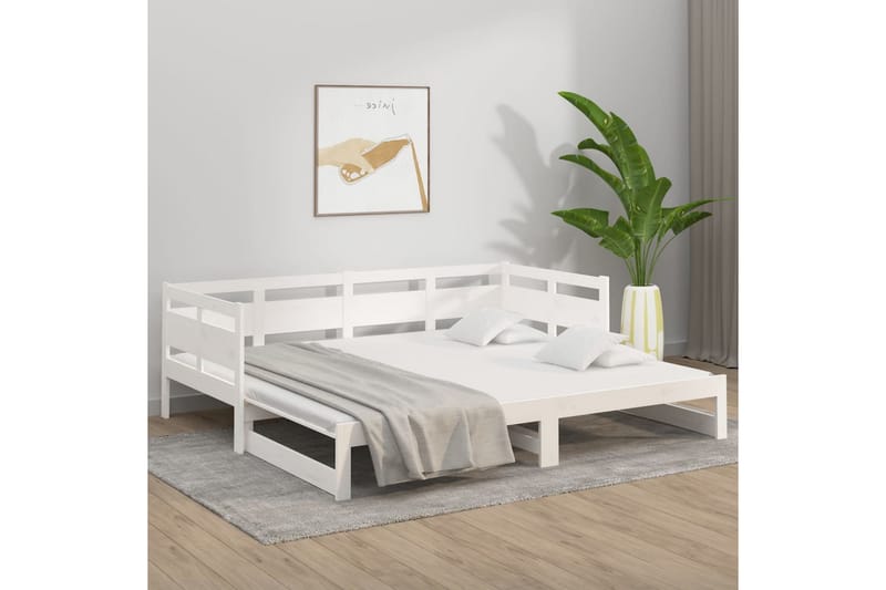 Sohvasänky ulosvedettävä valkoinen täysi mänty 2x (90x200) c - Valkoinen - Huonekalut - Sohva - Sohvasängyt