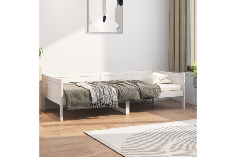 Sohvasänky valkoinen täysi mänty 90x190 cm - Valkoinen - Huonekalut - Sohva - Sohvasängyt