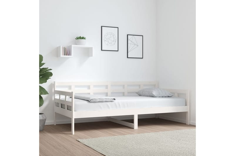 Sohvasänky valkoinen täysi mänty 90x190 cm - Valkoinen - Huonekalut - Sohva - Vuodesohva