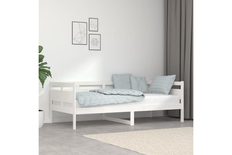 Sohvasänky valkoinen täysi mänty 90x190 cm - Valkoinen - Huonekalut - Sohva - Sohvasängyt