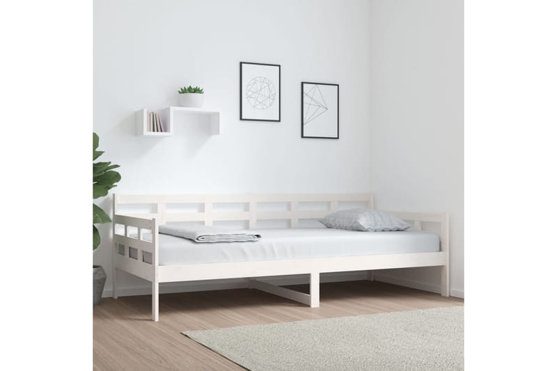 Sohvasänky valkoinen täysi mänty 90x200 cm - Valkoinen - Huonekalut - Sohva - Sohvasängyt
