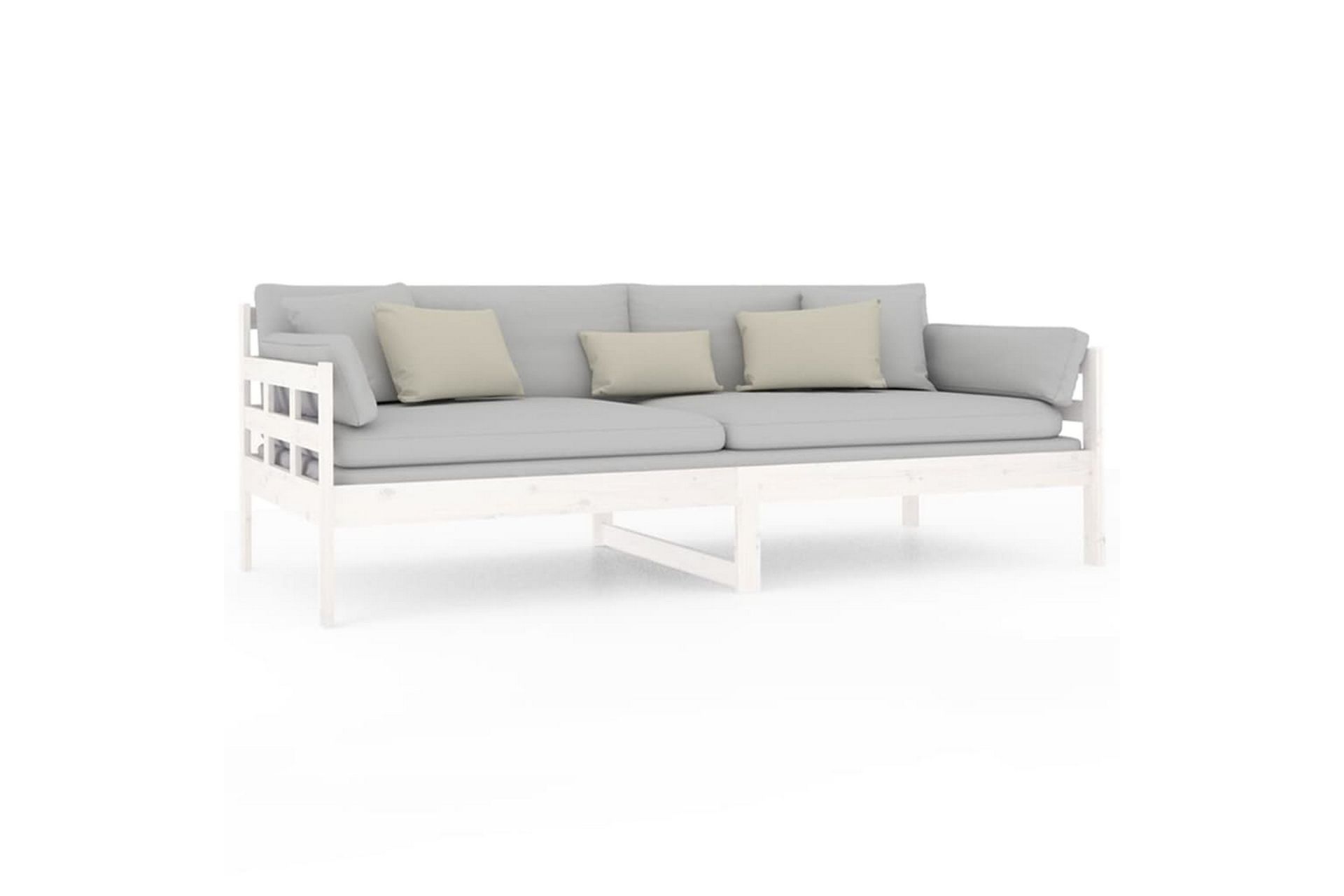 Sohvasänky valkoinen täysi mänty 90x200 cm - Valkoinen - Huonekalut - Sohva - Sohvasängyt