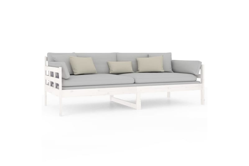 Sohvasänky valkoinen täysi mänty 90x200 cm - Valkoinen - Huonekalut - Sohva - Sohvasängyt