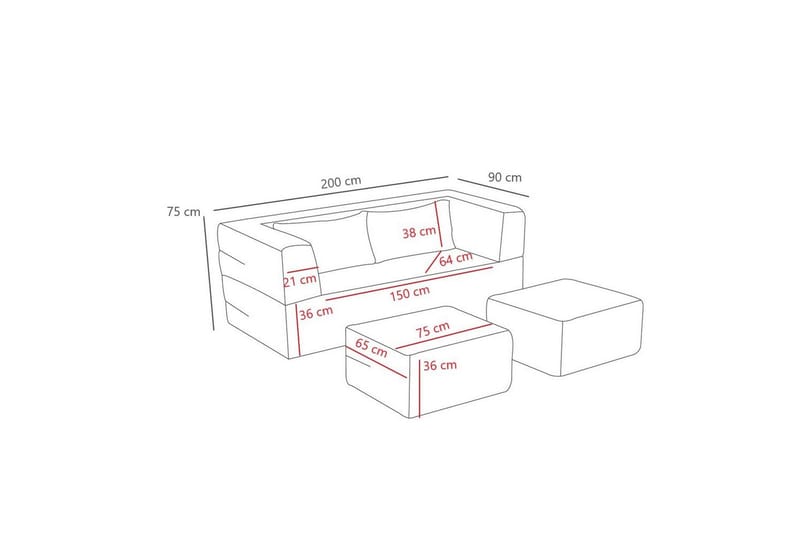 Solin Vuodesohva 2-sits - Oranssi - Huonekalut - Sohva - Vuodesohva