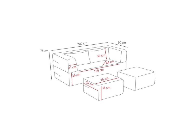 Solin Vuodesohva 2-sits - Tummanharmaa - Huonekalut - Sohva - Vuodesohva