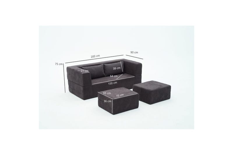 Solin Vuodesohva 2-sits - Tummanharmaa - Huonekalut - Sohva - Vuodesohva