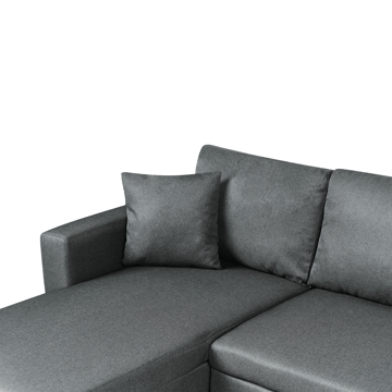 Sommen u-mallinen vuodesohva 123x259 cm säilytyksellä kankaalla - Harmaa - Huonekalut - Sohva - Vuodesohva