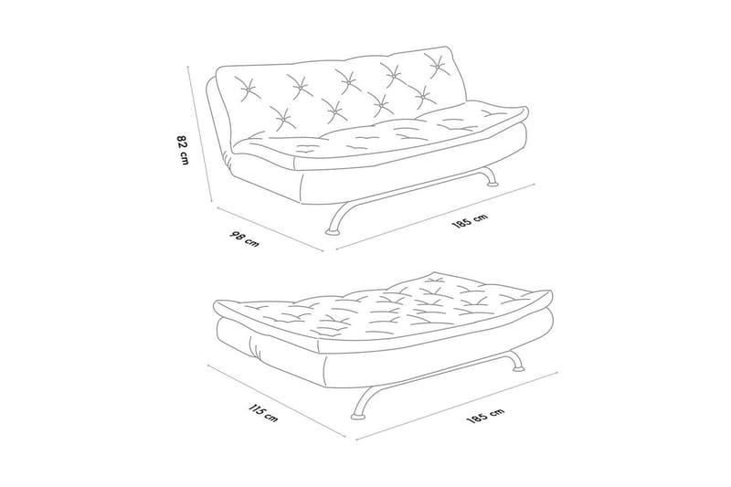 Soren Vuodesohva 3-sits - Petrol Vihreä - Huonekalut - Sohva - Vuodesohva - 3 istuttava vuodesohva