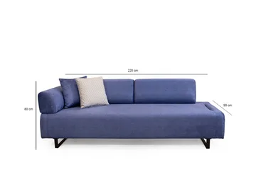 Southburn 3-istuttava vuodesohva 90x220 cm kangasta, irtonaiset selkätyynyt - Sininen - Huonekalut - Sohva - Vuodesohva - 3 istuttava vuodesohva
