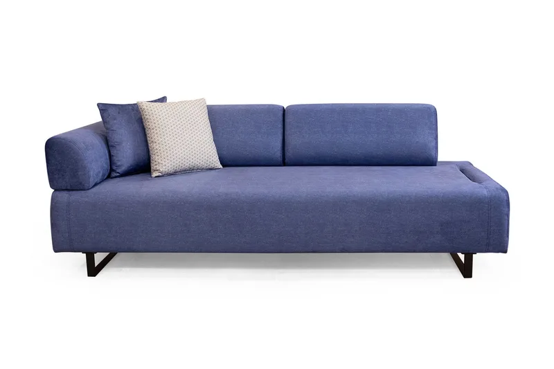 Southburn 3-istuttava vuodesohva 90x220 cm kangasta, irtonaiset selkätyynyt, Sininen