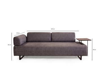 Southburn 3-istuttava vuodesohva 90x220 cm kangasta, yksipuolinen käsinoja - Musta - Huonekalut - Sohva - Vuodesohva - 3 istuttava vuodesohva