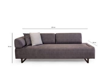 Southburn 3-istuttava vuodesohva 90x220 cm kangasta, yksipuolinen käsinoja - Musta - Huonekalut - Sohva - Vuodesohva - 3 istuttava vuodesohva