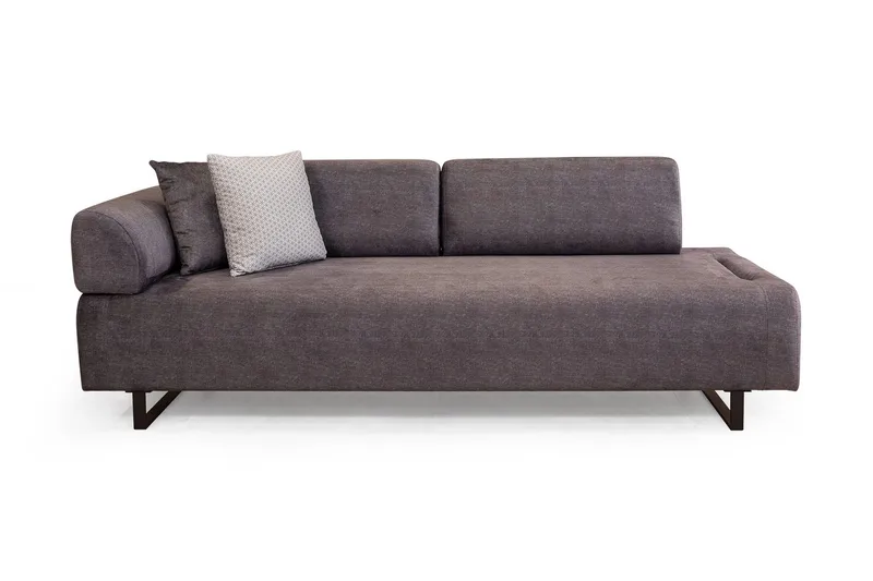 Southburn 3-istuttava vuodesohva 90x220 cm kangasta, yksipuolinen käsinoja, Musta