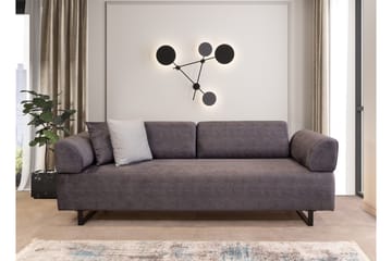Southburn 3-istuttava vuodesohva 90x220 cm kangasta, yksipuolinen käsinoja - Musta - Huonekalut - Sohva - Vuodesohva - 3 istuttava vuodesohva