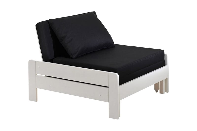 Sovaren 1-istuttava jatkettava vuodesohva 90x200 cm kangas - Musta - Huonekalut - Sohva - Vuodesohva