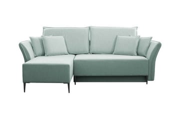 Staffin 3-istuttava l-muotoinen kulmavuodesohva 140x200 cm säilytystilalla chenilleä - Vihreä - Huonekalut - Sohva - Vuodesohva