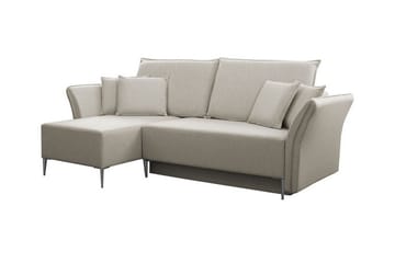 Staffin 3-istuttava l-muotoinen kulmavuodesohva 140x200 cm säilytystilalla kangasta - Beige - Huonekalut - Sohva - Vuodesohva