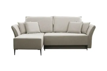 Staffin 3-istuttava l-muotoinen kulmavuodesohva 140x200 cm säilytystilalla kangasta - Beige - Huonekalut - Sohva - Vuodesohva