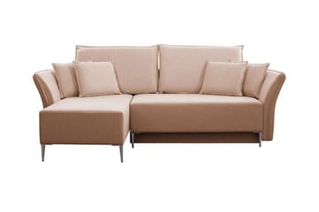 Staffin 3-istuttava vasen kulmavuodesohva 140x200 cm säilytystilalla chenillea - Vaaleanpunainen - Huonekalut - Sohva - Vuodesohva