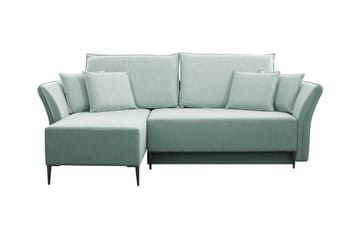 Staffin 3-istuttava vasenkätinen kulmavuodesohva 140x200 cm säilytystilalla chenilleä - Vihreä - Huonekalut - Sohva - Vuodesohva