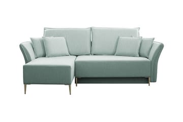 Staffin 3-istuttava vasenkätinen kulmavuodesohva 140x200 cm säilytystilalla kangasta - Vihreä - Huonekalut - Sohva - Vuodesohva