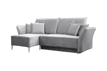 Staffin 3-istuttava vasenkätinen vuodesohva 140x200 cm säilytystilalla samettia - Harmaa - Huonekalut - Sohva - Vuodesohva