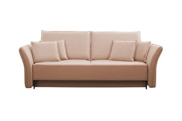 Staffin 3-istuttava vuodesohva 138x192 cm säilytystilalla chenillea - Lohenvaaleanpunainen - Huonekalut - Sohva - Vuodesohva - 3 istuttava vuodesohva