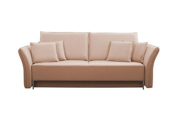 Staffin 3-istuttava vuodesohva 138x192 cm säilytystilalla kangasta - Lohenvaaleanpunainen - Huonekalut - Sohva - Vuodesohva - 3 istuttava vuodesohva