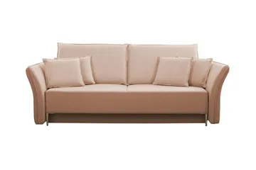 Staffin 3-istuttava vuodesohva 138x192 cm säilytystilalla kangasta - Vaaleanpunainen - Huonekalut - Sohva - Vuodesohva - 3 istuttava vuodesohva