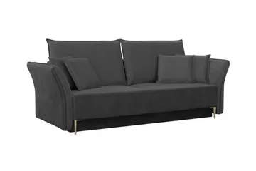 Staffin 3-istuttava vuodesohva 138x192 cm säilytystilalla samettia - Antrasiitti - Huonekalut - Sohva - Vuodesohva - 3 istuttava vuodesohva
