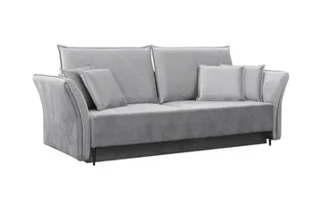 Staffin 3-istuttava vuodesohva 138x192 cm säilytystilalla samettia - Harmaa - Huonekalut - Sohva - Vuodesohva - 3 istuttava vuodesohva