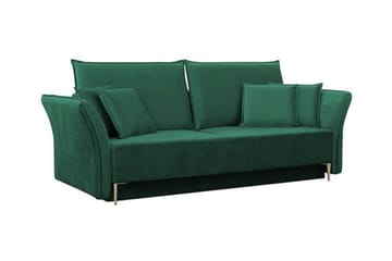 Staffin 3-istuttava vuodesohva 138x192 cm säilytystilalla samettia - Vihreä - Huonekalut - Sohva - Vuodesohva - 3 istuttava vuodesohva