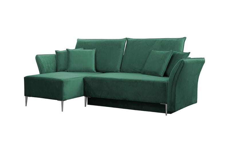 Staffin 3-istuttava vuodesohva 140x200 cm säilytystilalla samettia, Vihreä