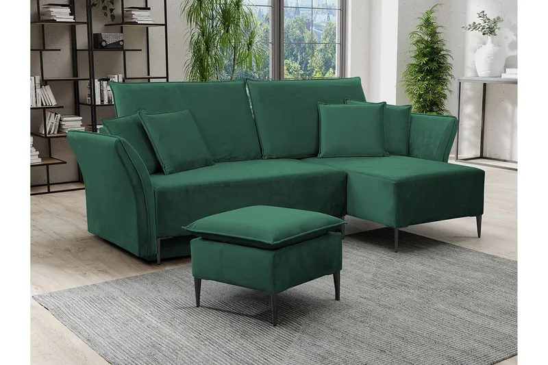 Staffin 3-sits Hörnbäddsoffa Dark green - Huonekalut - Sohva - Vuodesohva