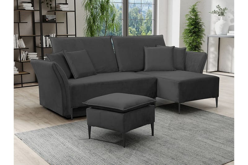 Staffin 3-sits Hörnbäddsoffa Dark grey - Huonekalut - Sohva - Vuodesohva